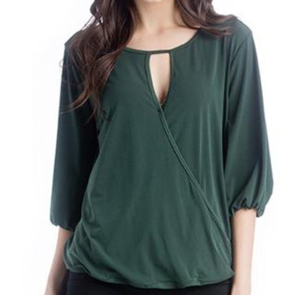 Lilac Kylie Nursing Top - Hunter Green Size Large (10-12) NWT